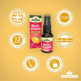 Natures Aid multivitamin oral spray Orange & Lemon flavour 30ml, imported from the UK