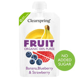 M&S Clearspring Organic Fruit Puree Banana Blueberry Strawberry 100g- Buy online at McGrocer