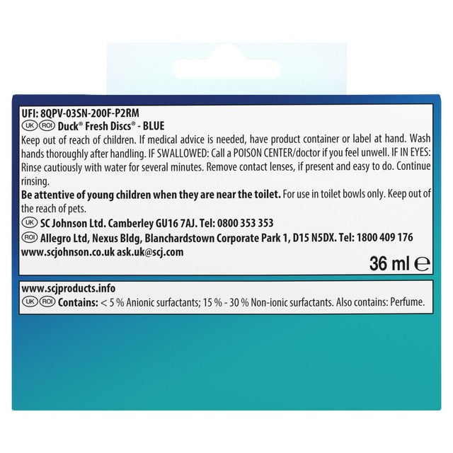 Toilet Duck Fresh Discs Blue toilet bowl gel discs 36ml (British brand)