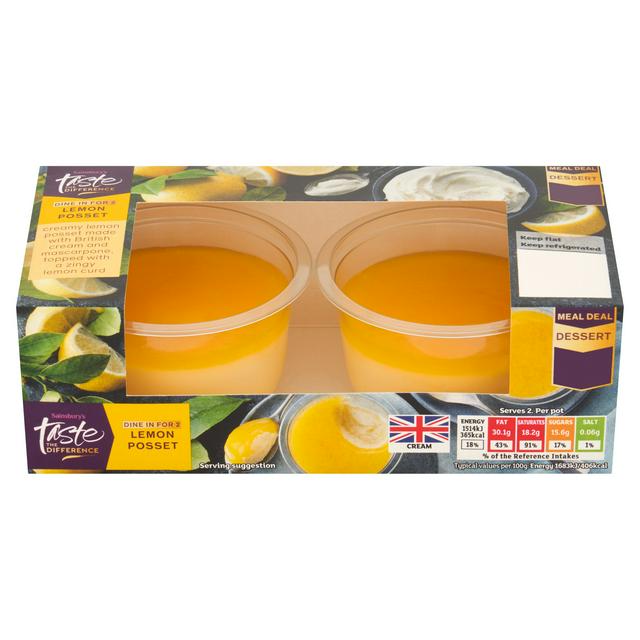 Sainsburys Lemon Posset Taste the Difference 2 x 90g