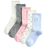 M&S M&S Girls Cotton Rich Bow Ribbed Ankle Socks - 4-7 Large - Multi Pack- Buy online at McGrocer