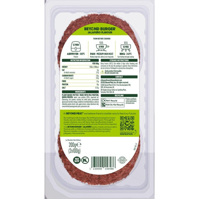 Beyond Meat Jalapeno Plant-Based Burger 200g - British product