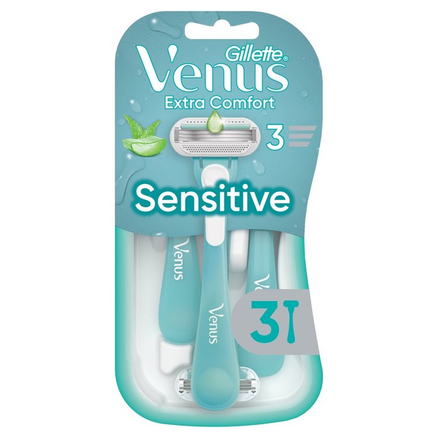 Gillette Venus sensitive disposable razors pack of 3, UK version