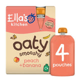 M&S Ella's Kitchen Organic Oaty Peach & Banana Smoothie Baby Food Pouch 4 x 90g- Buy online at McGrocer