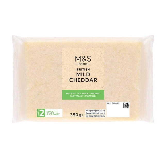 M&S Mild Cheddar cheese 350g, imported from the UK