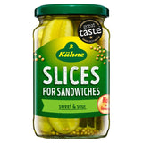 Kuhne sweet and sour gherkin sandwich slices 330g, UK version