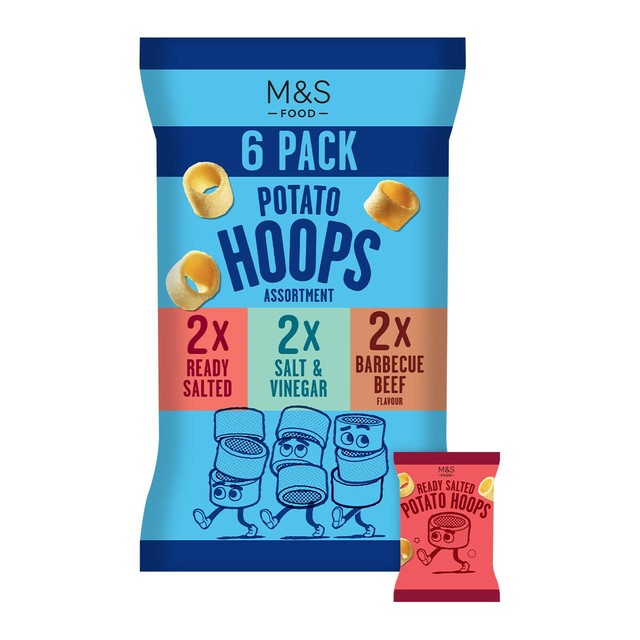 M&S Potato Hoops assortment pack 6 bags (British brand)