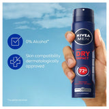 Nivea Men Dry Impact anti-perspirant deodorant spray 250ml, imported from the UK