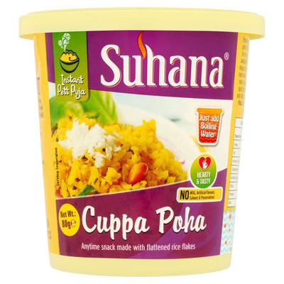 Suhana Cuppa Poha Mix Instant zerdrückter Reis Snack 80g