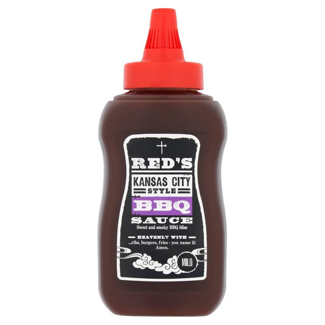 Red's Kansas City BBQ sauce with chipotle chilli 320g, imported from the UK