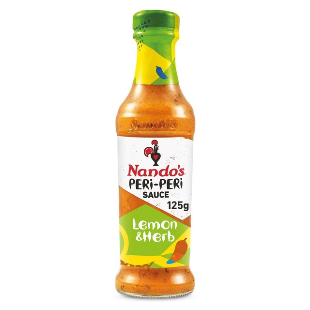 Nando's Lemon & Herb Peri-Peri Sauce 125g, imported from the UK