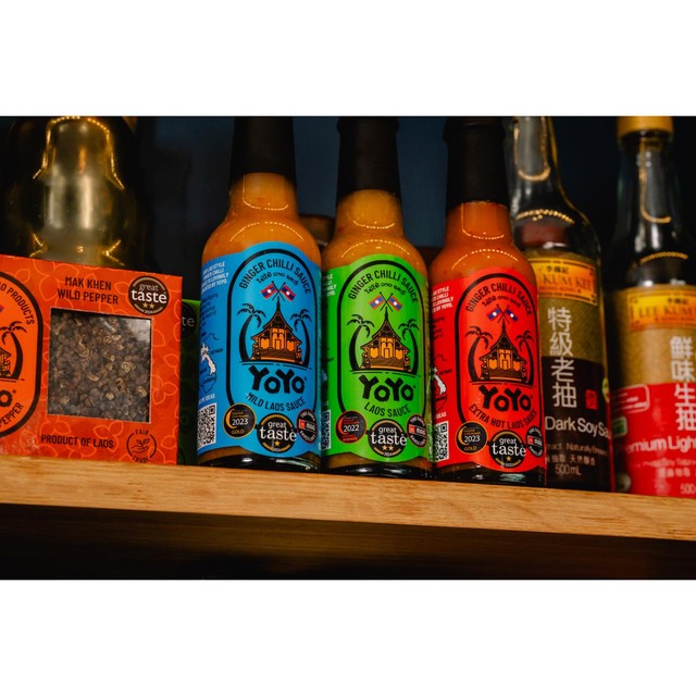 YoYo extra hot ginger chilli sauce, imported from the UK