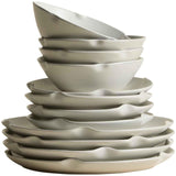 M&S M&S Crimped Scallop 12 Piece Dinner Set Cream- Buy online at McGrocer