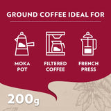 Lavazza Tales of Italy Naples ground coffee 200g, UK version