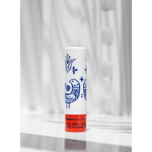 Korres Wild Rose tinted lip balm tub, imported from the UK