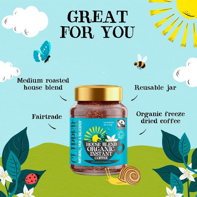 Clipper medium roast freeze-dried instant coffee 100g - British product