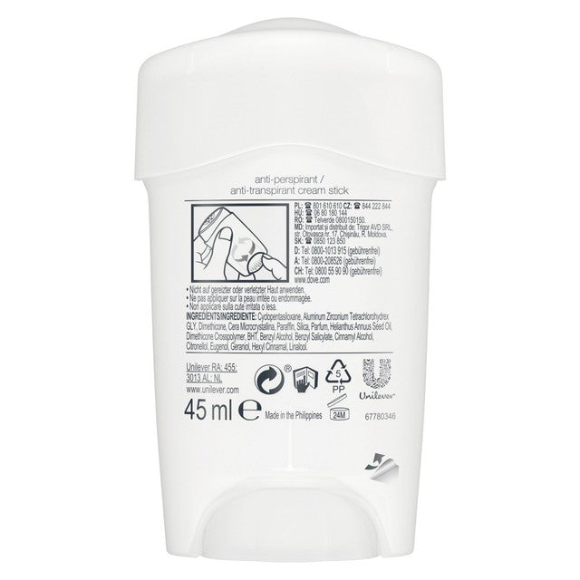 Dove Maximum Protection Original Clean Anti-Perspirant Cream Stick 45ml - British product