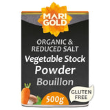 M&S Marigold Health Foods Organic Less Salt Bouillon Gluten Free Vegetable Stock Powder 500g- Buy online at McGrocer