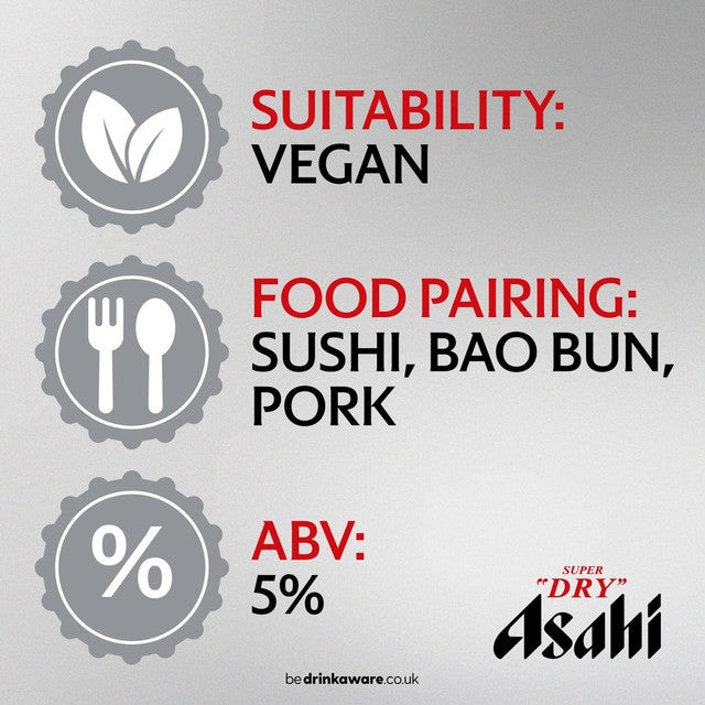 Asahi Super Dry lager 24 x 330ml - British product