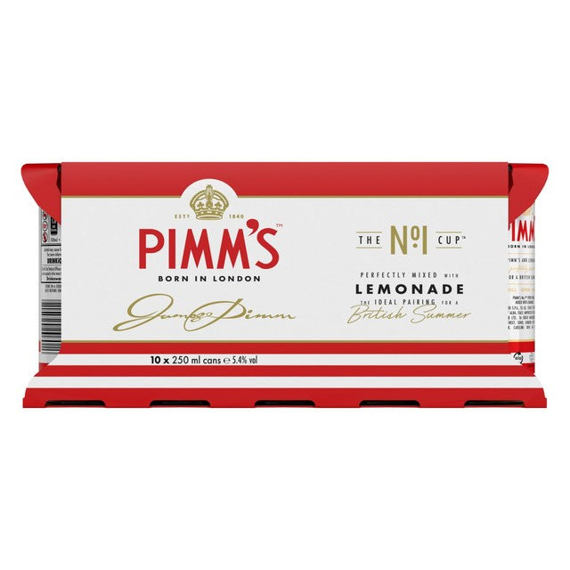 Pimm's No1 Cup & Lemonade premix cocktail 10 x 250ml, imported from the UK