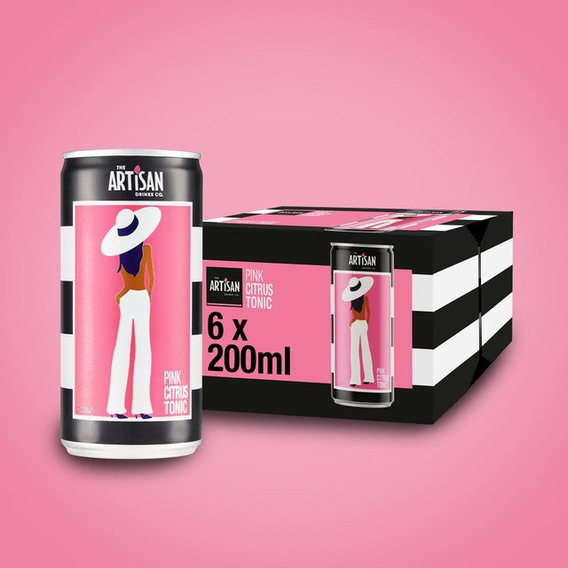 Artisan Drinks Co Pink Citrus Tonic Water 6 x 200ml cans - British product