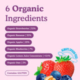 Little Freddie organic strawberry, blueberry & oats baby food pouch 100g, UK version