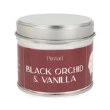 Pintail Black Orchid & Vanilla tin candle 225g, imported from the UK