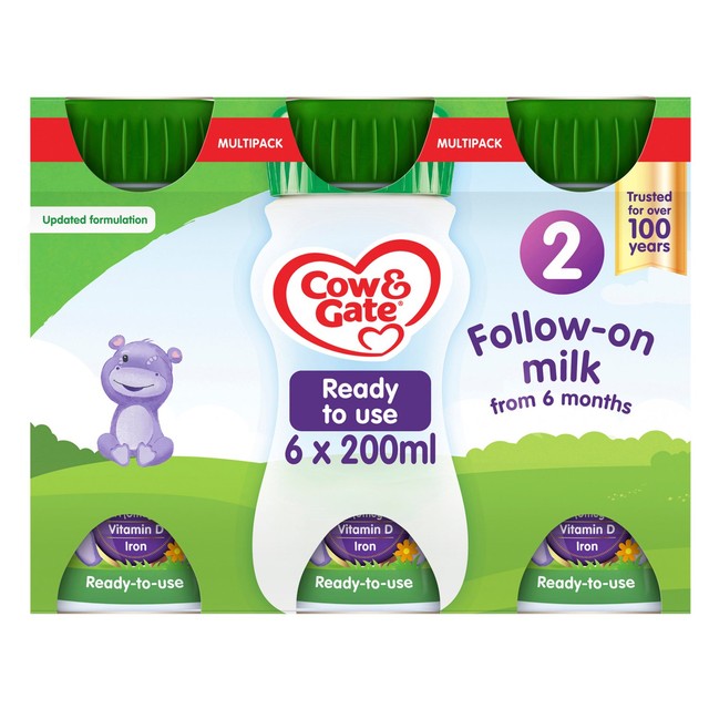 Cow & Gate 2 Follow On Milk Ready to Feed 6 x 200ml - British product