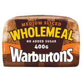 Warburtons wholemeal sliced medium bread loaf, imported from the UK