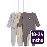 M&S girls cotton sleepsuits striped and plain 18-24 months, imported from the UK