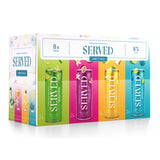 Served cocktail variety pack with Mojito, Pina Colada, Passion Fruit Martini, Margarita 8 x 250ml (British brand)