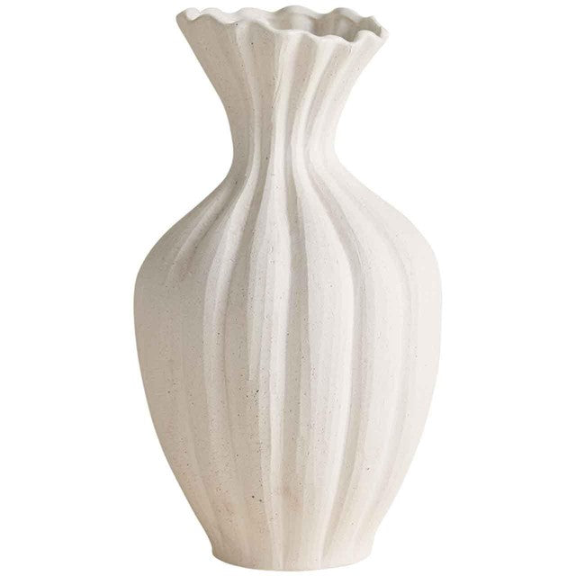 M&S large fluted neck ceramic vase, 38.8cm tall (British brand)