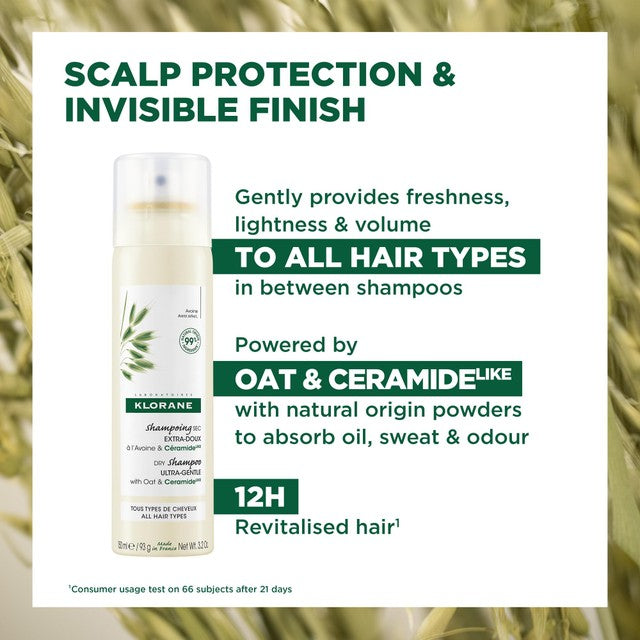 Klorane Extra-Gentle Dry Shampoo with Oat & CeramideLIKE for all hair types 150ml, UK version
