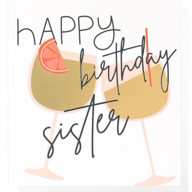 Caroline Gardner Happy Birthday Sister greeting card 146x140mm - British product