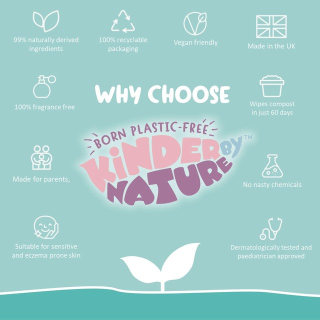Kinder by Nature water-based wipes, UK version