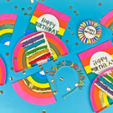 Talking Tables rainbow Happy Birthday napkins, 20 per pack (British brand)