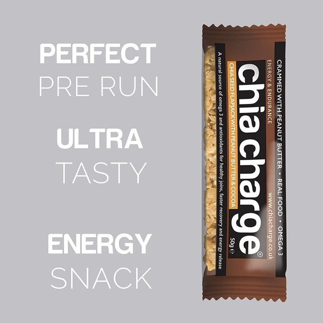 Chia Charge peanut butter and cocoa flapjack 50g - British product