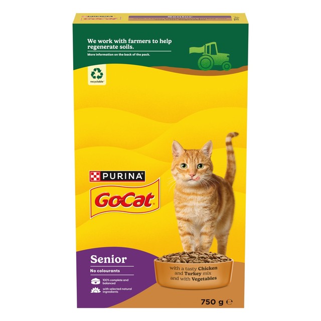 GO-CAT senior chicken and turkey dry cat food 750g (British brand)