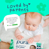 Pura plastic free baby wipes, imported from the UK