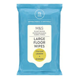 M&S Italian Lemon and Ginger Floor Wipes Pack of 15, imported from the UK