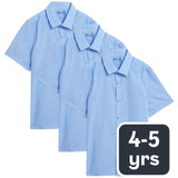 M&S M&S Boys School Slim Fit Shirts Blue 4-5 Years 3 Pack- Buy online at McGrocer