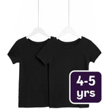 M&S Heatgen Thermal Tops Black Short Sleeve Thermal Tops 4-5 Years
