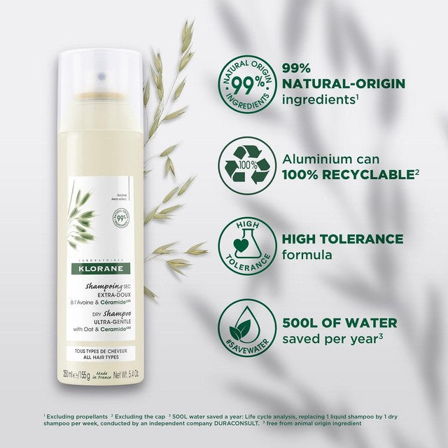 Klorane dry shampoo Oat & CeramideLIKE 250ml, UK version