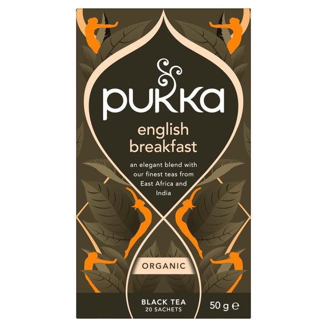 Pukka Organic English Breakfast Tea 20 bags, imported from the UK