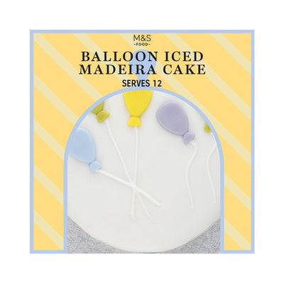 M&S Balloon Iced Madeira Sponge Cake 800g