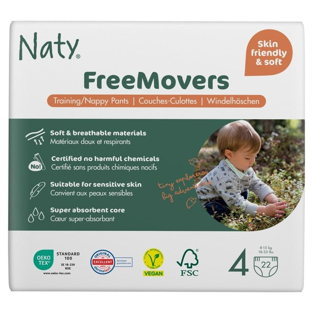 Naty FreeMovers Nappy Pants Size 4 (8-15kg), UK version