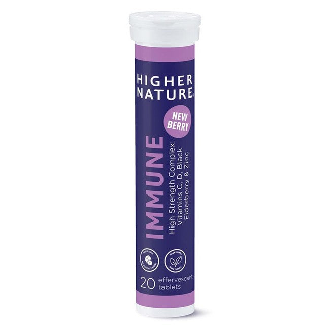 Higher Nature Immune Effervescent Tablets Elderberry Flavour 20 Pack, UK version