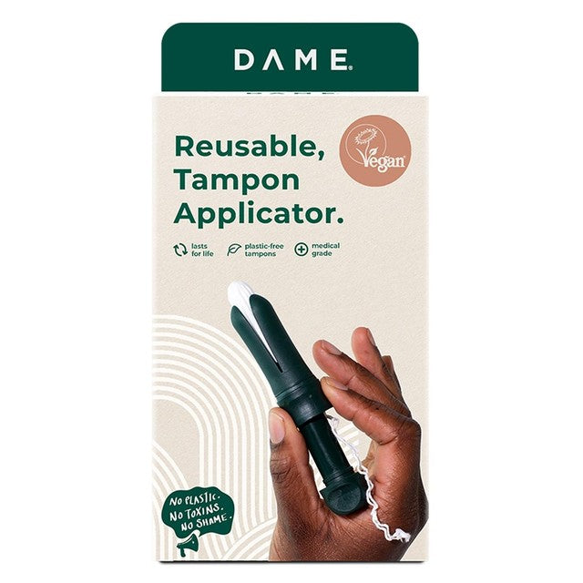 DAME reusable tampon applicator with 3 organic tampons - British product