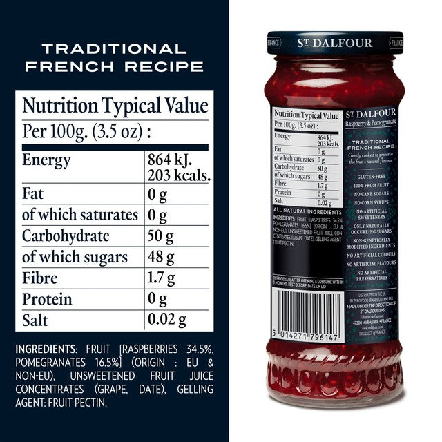 St. Dalfour raspberry pomegranate fruit spread 284g (British brand)