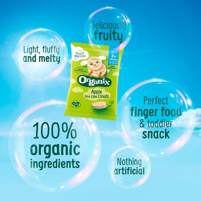 Organix summer fruits rice cake clouds baby snack, imported from the UK